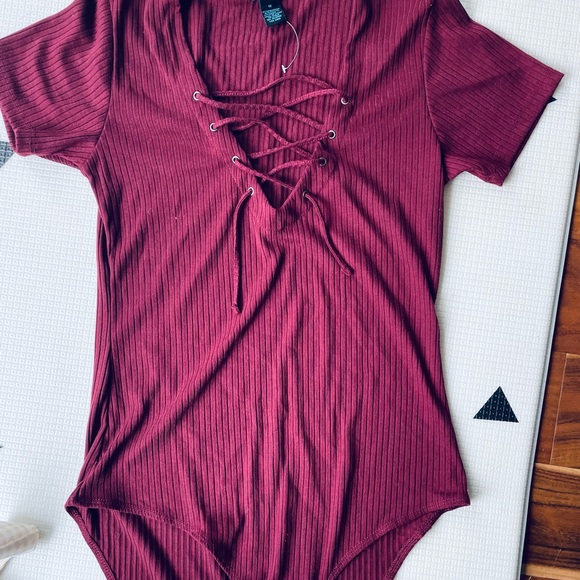 COPY - Lace up bodysuit top - Picture 1 of 3